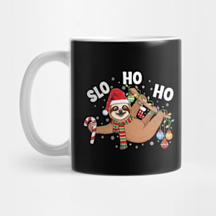 Merry Slothmas Christmas sloth pajamas Santa hat Xmas sloth Mug